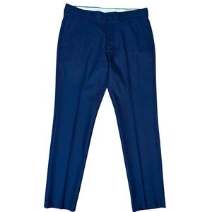 J. Crew Mens Bowery Wool Dress Pants Size 31x30 Dark Blue Career Classic Stylish